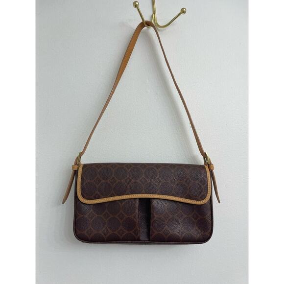 Fossil Handbags - Fossil Mini Bag Shoulder Purse Brown Monogram Logo Y2K Casual